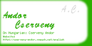 andor cserveny business card